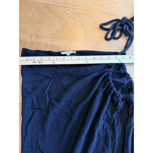 JLUXLABEL Womens Black One Shoulder Rope Strap Maxi Dress Side Slit Size Medium - Picture 7 of 7